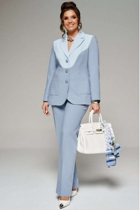 BEAUTIFUL-FREE 6209 голубой Костюм брючный