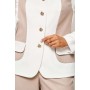 BEAUTIFUL-FREE 6373 молочный + песочный Костюм брючный