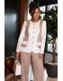 BEAUTIFUL-FREE 6373 молочный + песочный Костюм брючный