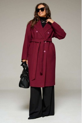 BEAUTIFUL-FREE 7015 бордовый Пальто