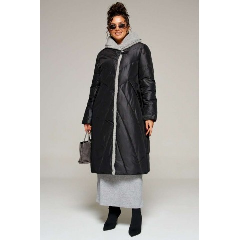 BEAUTIFUL-FREE 8017 черный Пальто