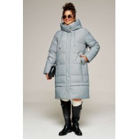 BEAUTIFUL-FREE 8022 серо-голубой Пальто