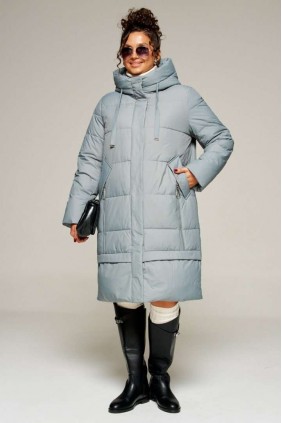 BEAUTIFUL-FREE 8022 серо-голубой Пальто